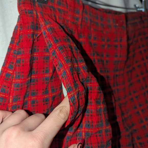 Vintage High Waisted Cotton Plaid Shorts With Belt Loops Academia Grunge - Picture 4 of 5